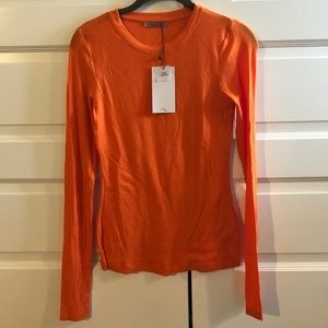 NEW WITH TAGS Zara Orange Ribbed Long Sleeve Shirt
