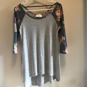 Gray Floral Shirt