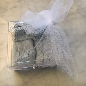 Newborn baby boy knitted booties NEW