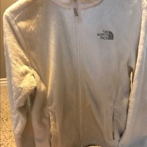 White Furry North Face