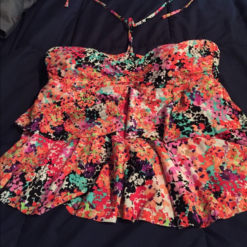 Tie around neck swim top