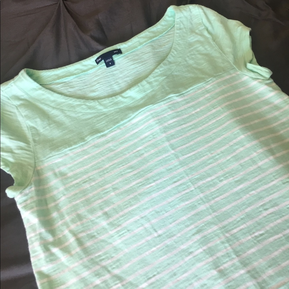 GAP Mint Striped T-Shirt Dress