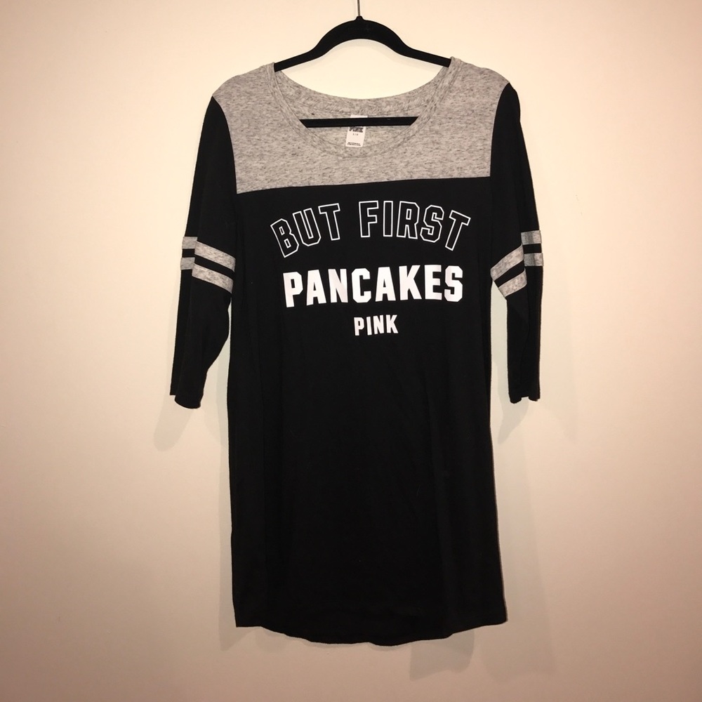 VICTORIAS SECRET PINK NIGHTGOWN BUT FIRST PANCAKES