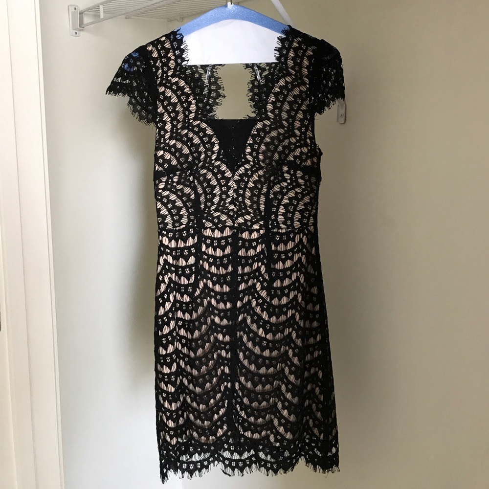 Black & Nude lace Formal Dress