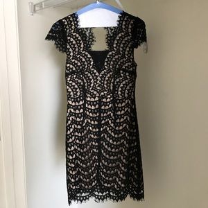 Black & Nude lace Formal Dress