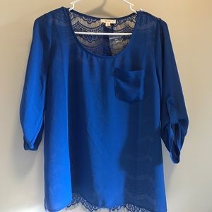 Royal Blue Lace Blouse