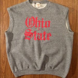 Vintage 90s Ohio State Crewneck Cutoff Shirt Large