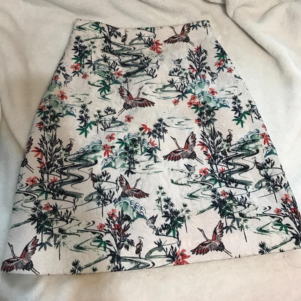 High waist floral mini skirt