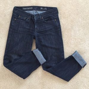 J.  Crew Dark Wash Toothpick Jeans