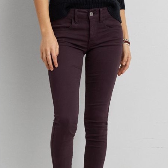 American Eagle Maroon Jeggings - Picture 1 of 1