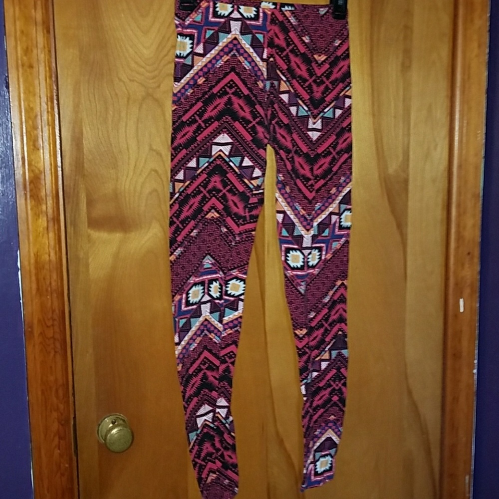Multi colored patterned leggings