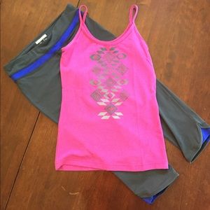 Green Apple tribal pink workout tank
