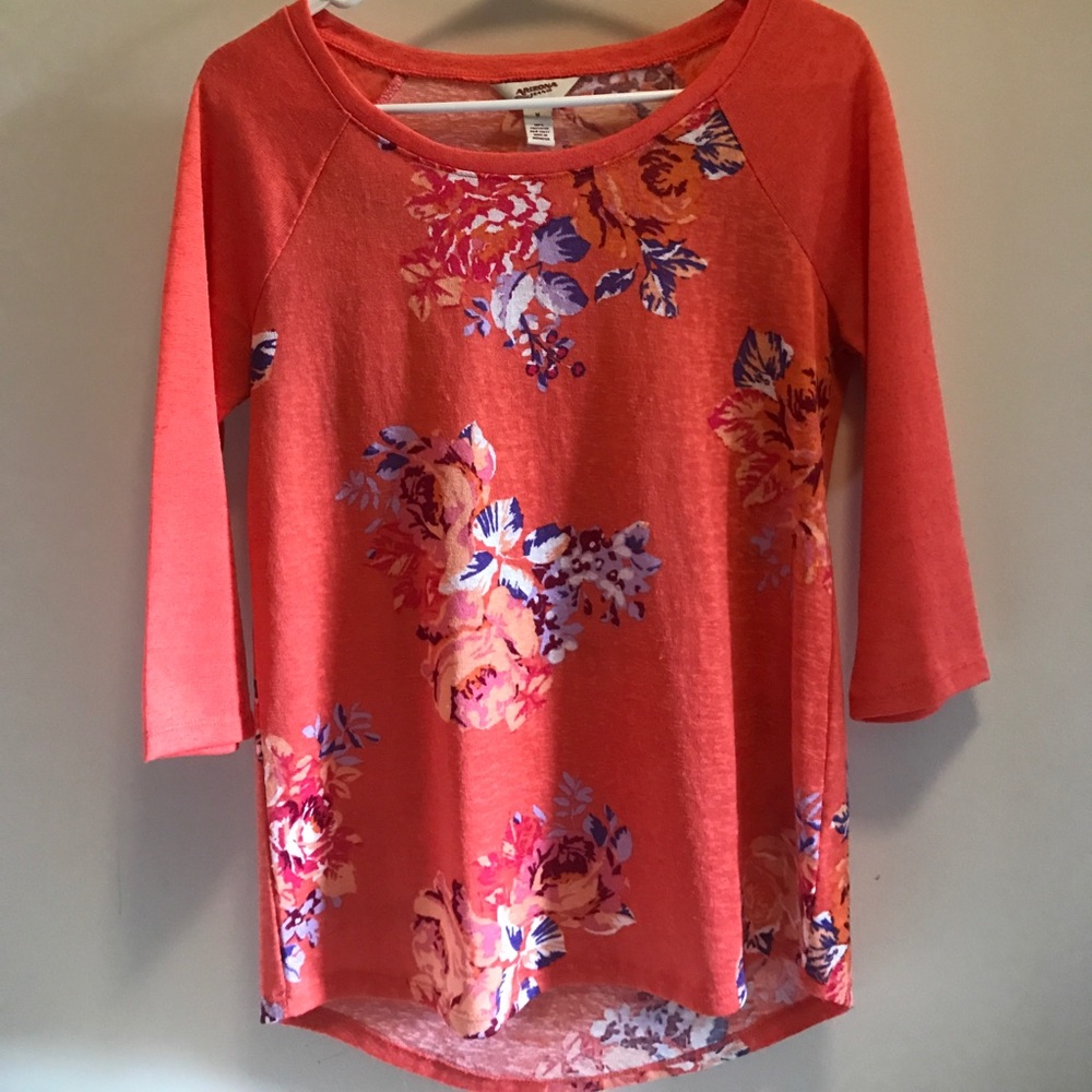 Coral/orange Floral Top