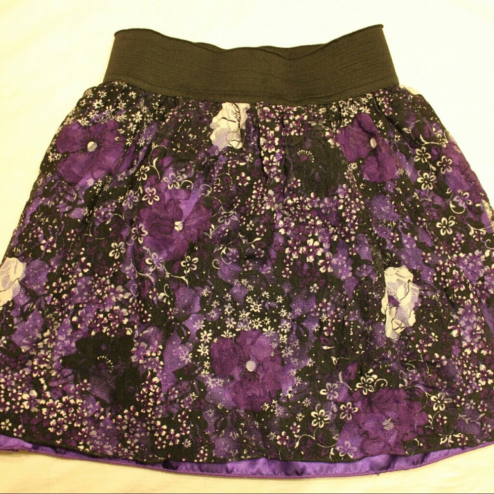 Ultra Flirt Purple Floral Skirt
