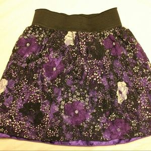 Ultra Flirt Purple Floral Skirt