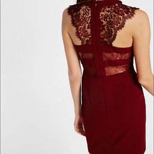 Sleeveless Lace Yoke Sheath Dress