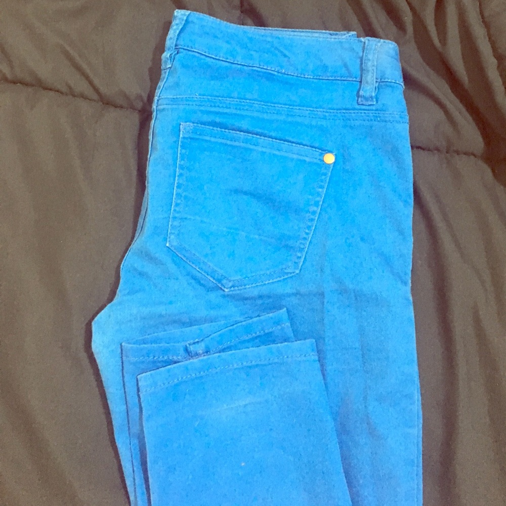 Fire bright blue jeans