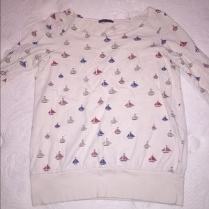 Truly madly deeply quarter sleeve sailboat top