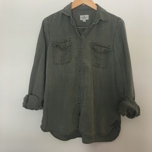 Utility olive button up