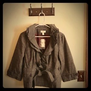 NEW Ann Taylor Loft Blazer, Ruffled Collar, Sz 10