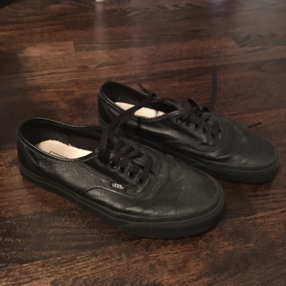 Black Leather Vans