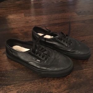 Black Leather Vans