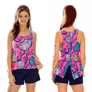 Lilly NWT Aerial Top Tropical Pin Leaves Breeze M