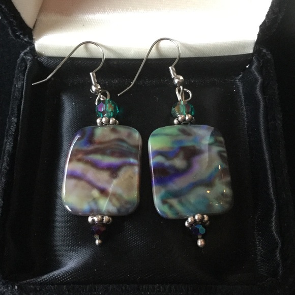 Genuine Artist created Abalone Earrings - Picture 1 of 4