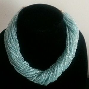 Unique Aqua Statement Necklace