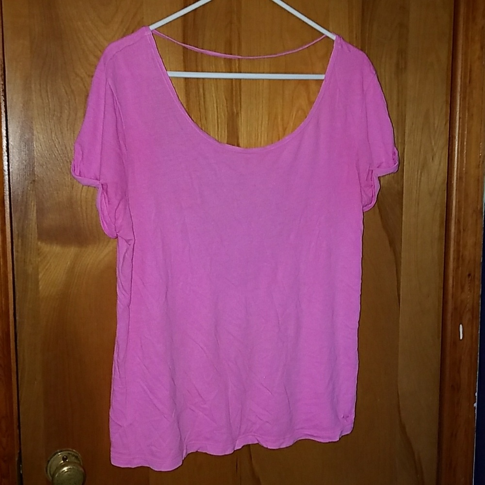 Pink Victoria's Secrets shirt.