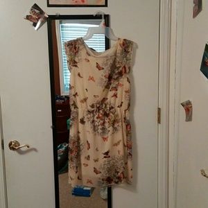 Butterfly dress with orange and greene