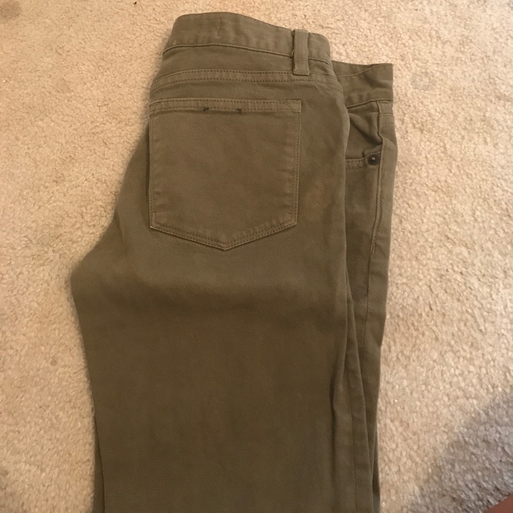 Olive green j crew jeans