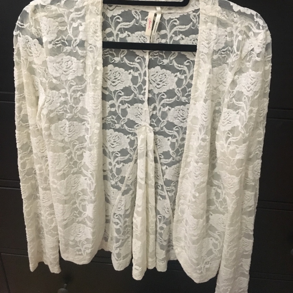 White lace cardigan