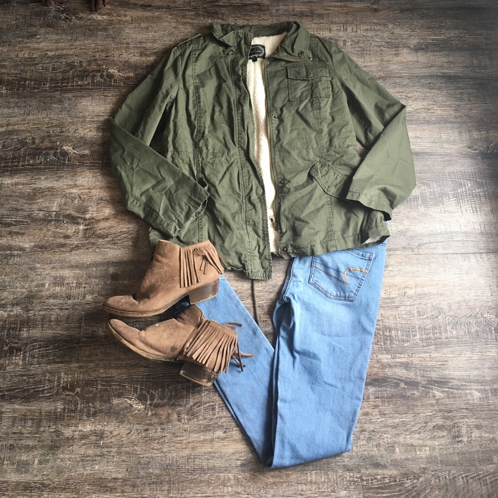 Chic olive Green utility Jacket