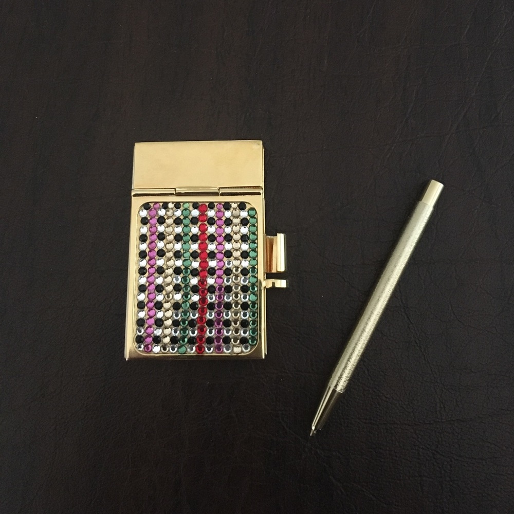 Judith Leiber Swarovski Crystal Gold Notepad