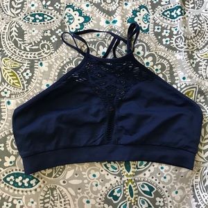 Navy High Neck Bralette