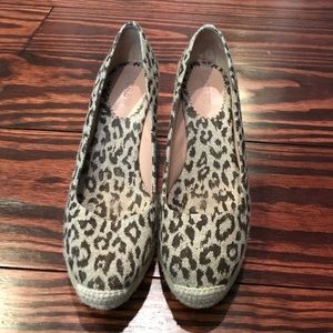 JCREW never been worn leopard wedges