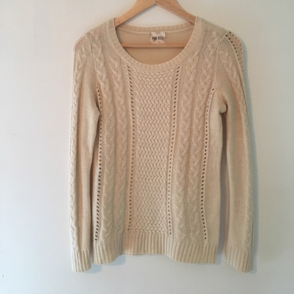 White knit sweater