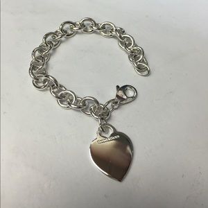 Tiffany & co sterling silver heart charm bracelet