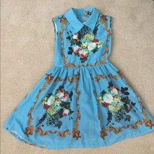 Rome Blue Floral Printed Dress