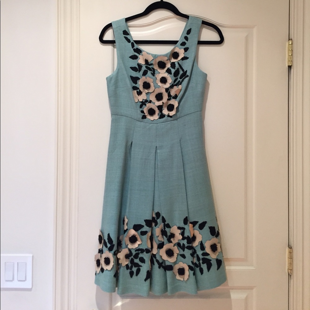 Tracy Reese Frock Dress Sea Mist beaded leather