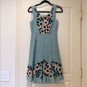 Tracy Reese Frock Dress Sea Mist beaded leather