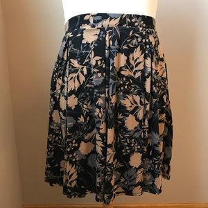 Lularoe Madison Skirt Large Floral Black Gray Tan