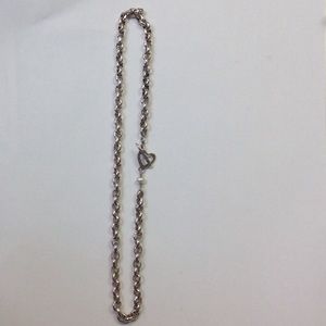 Sterling silver and Pearl toggle necklace