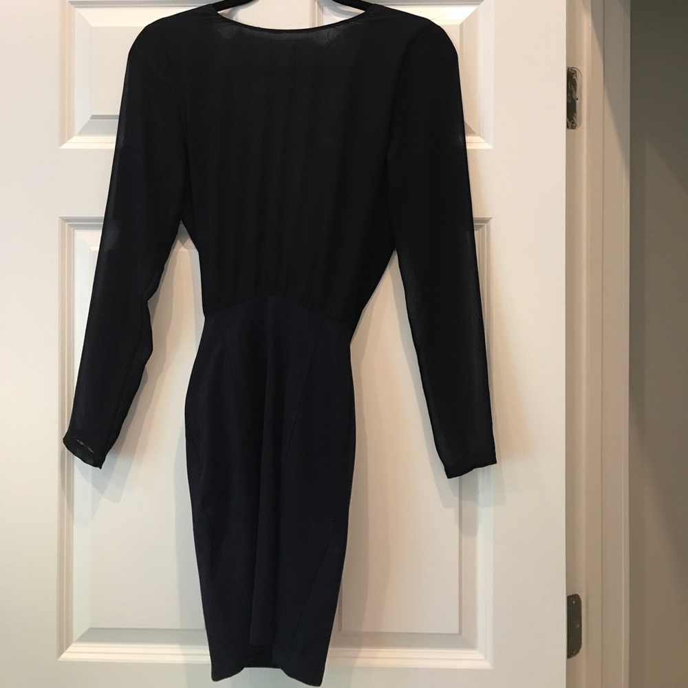 Bec & Bridge Long Sleeved, Open Back, Navy Dress