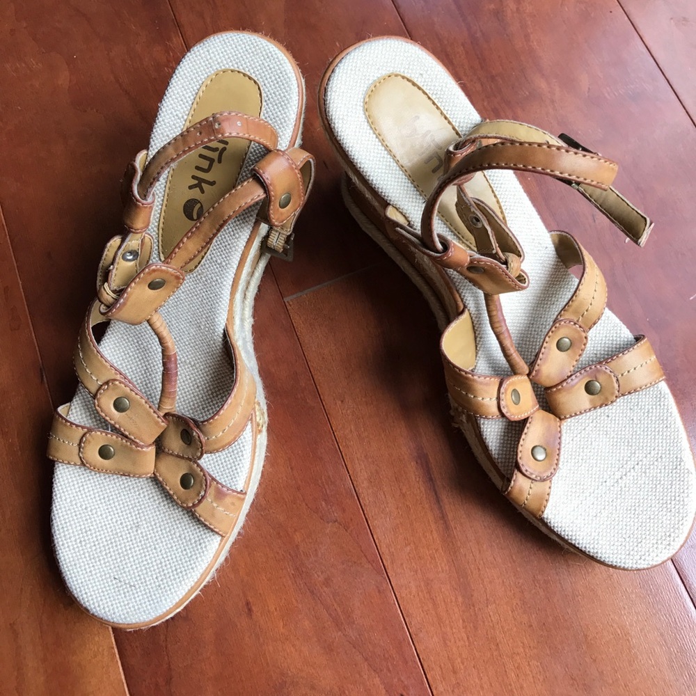 Blink Macramae Wedges, Brown, Size 10