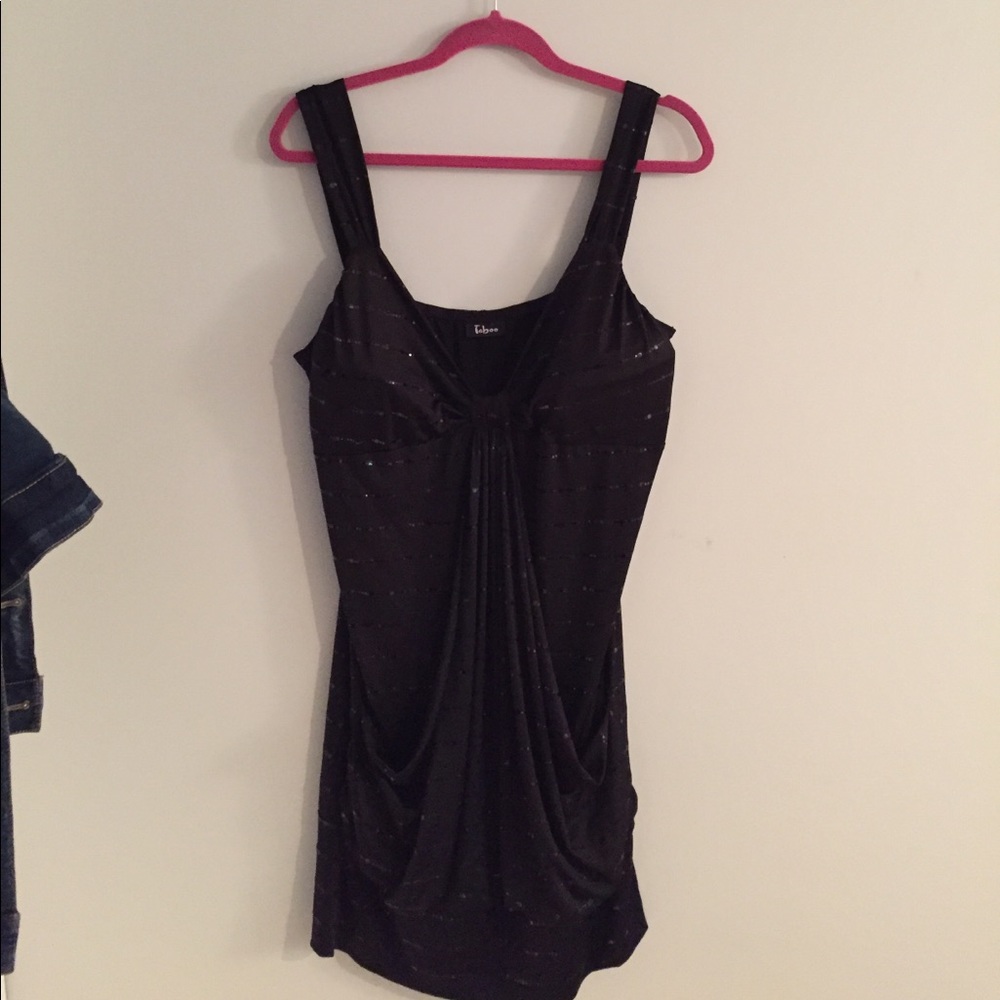 Black sparkly bubble mini dress