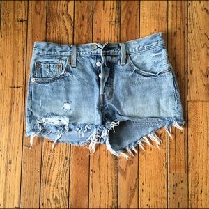 Levi's distressed denim shorts
