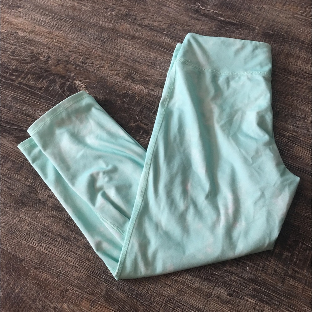 Hollister teal and white yoga pants