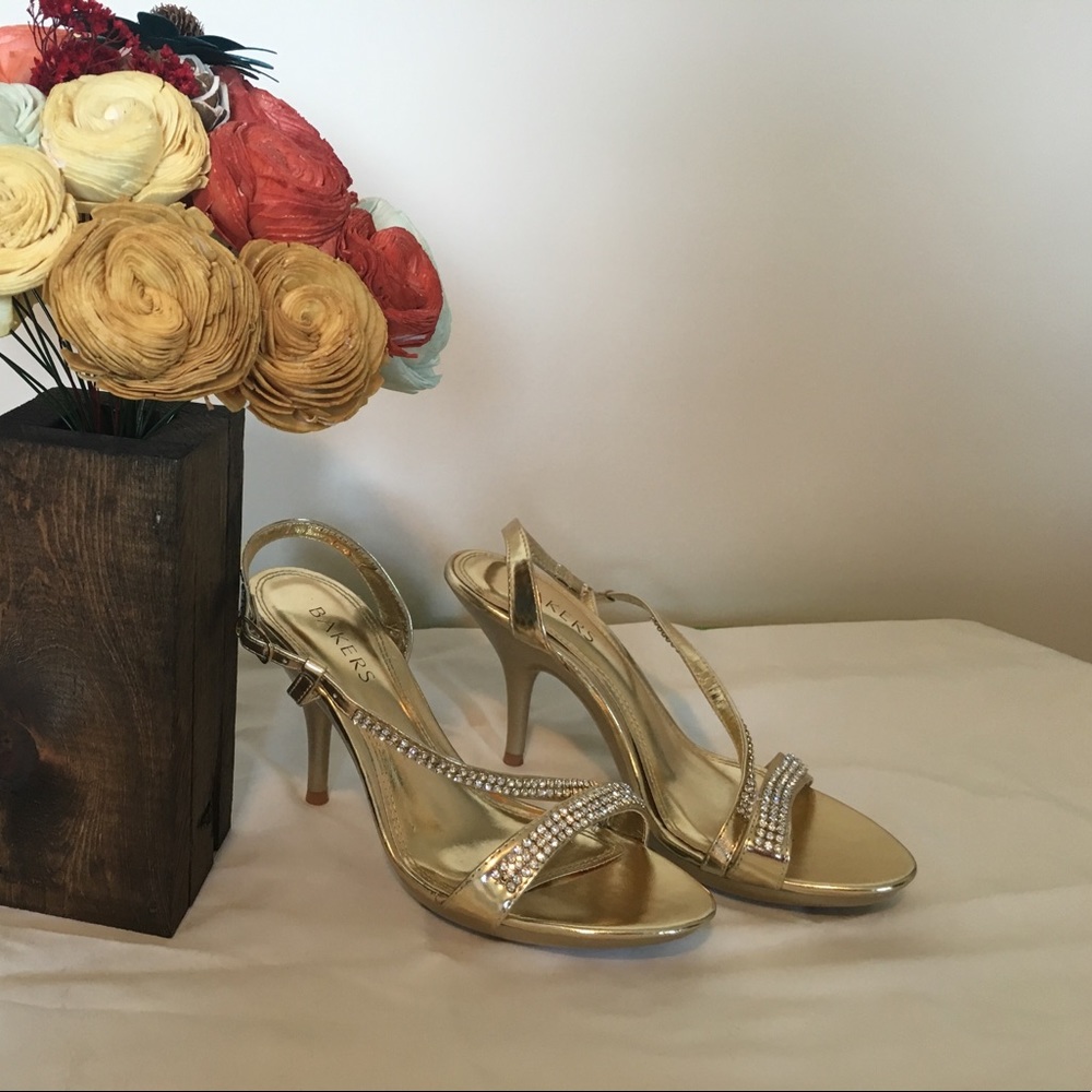 Bakers Gold Stiletto Shoes